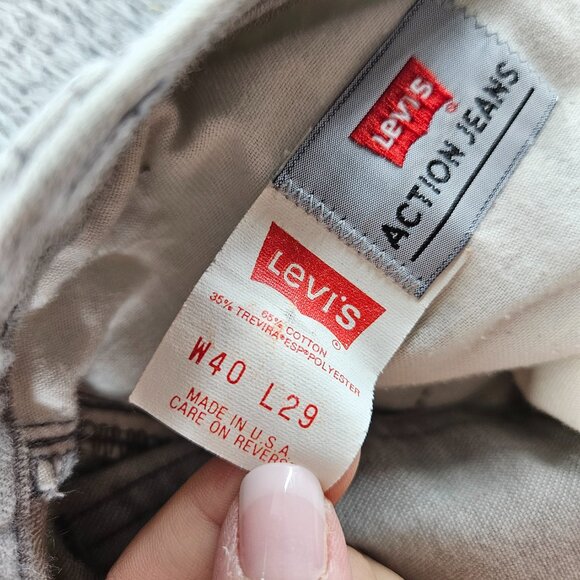 Vintage Levis Action Jeans Mens 40x29 Gray Straight Leg Made USA 90s Pants‎ - Picture 6 of 16